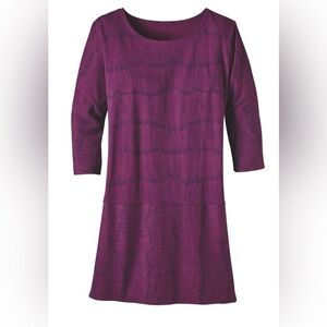 Patagonia Purple Paintstroke Print W's Kamala 3/4-Sleeved Dress Womens Medium